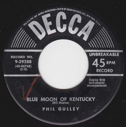 PHIL GULLEY "FRAMED" /" BLUE MOON OF KENTUCKY" (VG+) - Picture 2 of 2