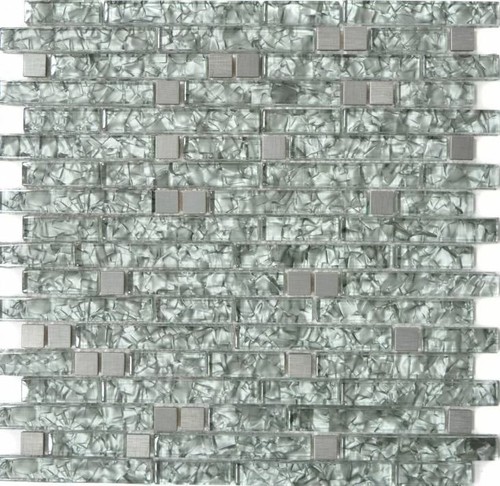 Crystal Tile Mosaic Glass and Stainless Paper Sparkling Transparent Effect - Picture 7 of 7