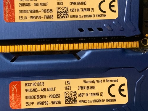 ๐ CL10, 16GB =2x8GB DDR3-1600MHz PC3-12800 Kingston HyperX Fury Blue - Picture 6 of 8