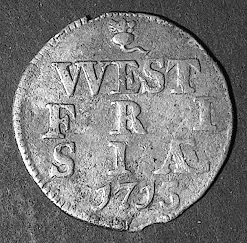 Netherlands/West Friesland 1715 2 Stuivers - Silver (1.2 g, 20 mm) KM#106.2 - Picture 2 of 2
