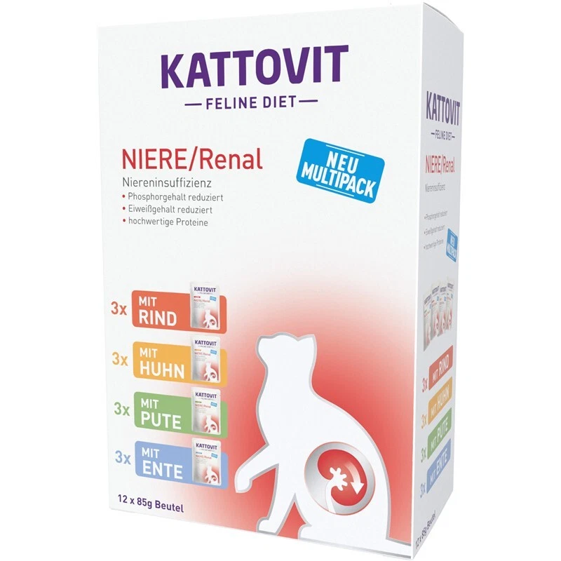 Finnern / Kattovit Feline Niere/Renal / 4 Sorten Multipack 12x85g
