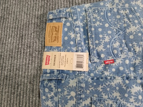 Levi's Girls Skimmer 10Regular Pockets Denim Blue/Grey Allover Floral Print NEW - Picture 5 of 11