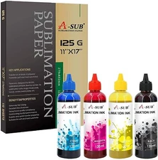 Bundle A-SUB Sublimation Paper 11x17 125g +  Universal A-SUB Sublimation Ink 4PK