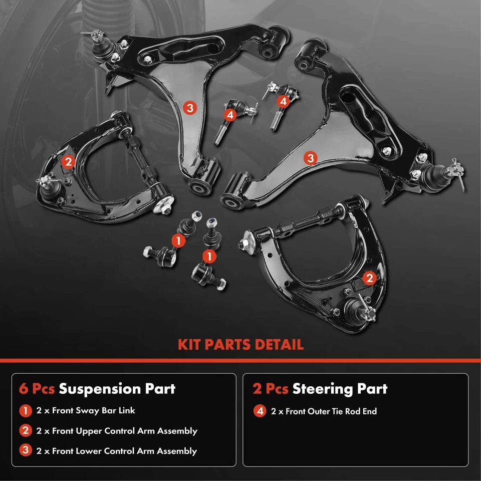 Brazo de control delantero superior e inferior barra estabilizadora extremo de varilla de amarre para Mitsubishi Montero 8 un. Foto 3 de 4