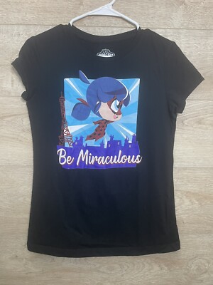 Zag Chibi Be Miraculous Ladybug Girls Black Shirt XL 14-16