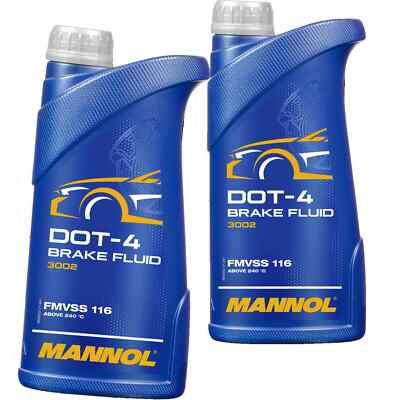 2x1L MANNOL DOT4 BREMSFLÜSSIGKEIT BRAKE FLUID KUPPLUNGSFLÜSSIGKEIT SYNTHETISCH