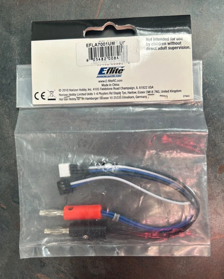B112 E-flite Charger Plug Adapter THP EFLA7001UM NOS - Image 2 of 2