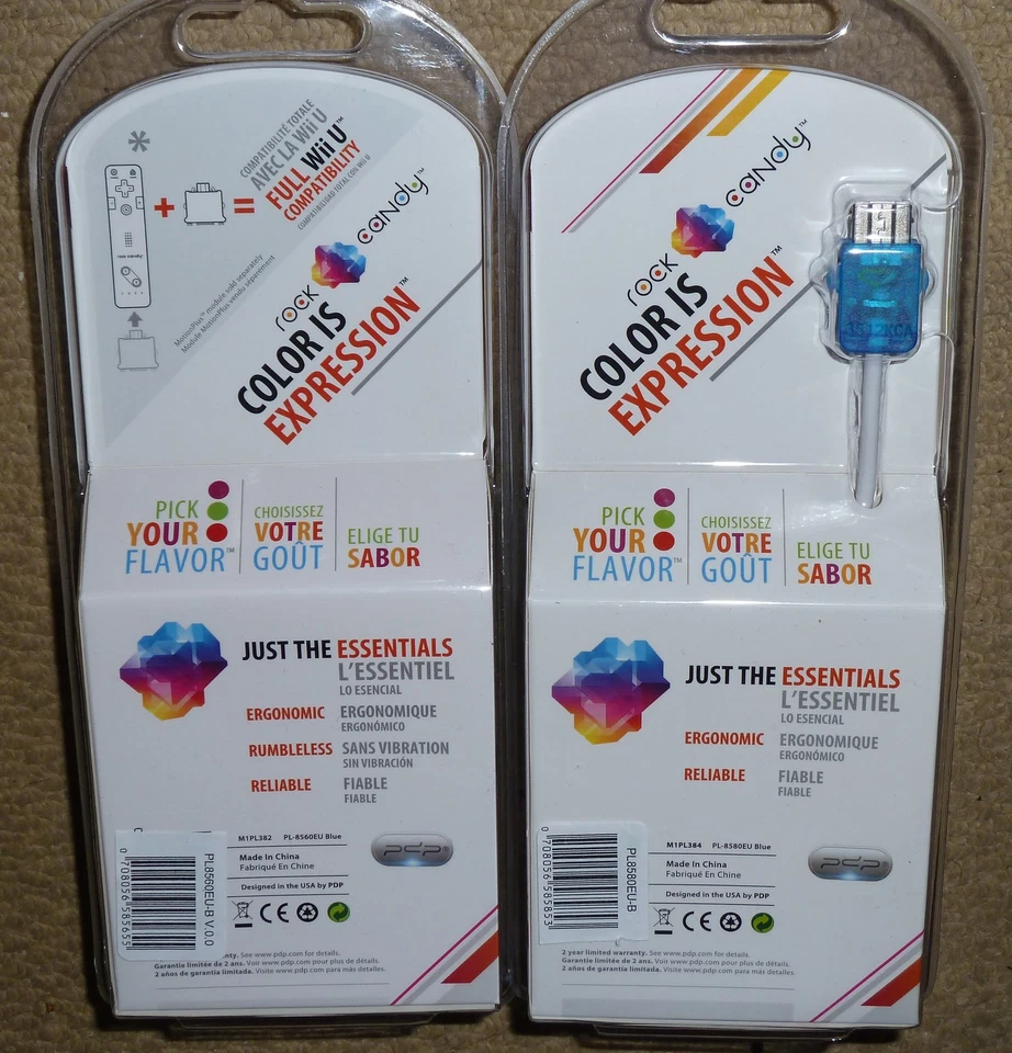 NINTENDO Wii & U REMOTE & NUNCHUK Clear Blue BRAND NEW! Wiimote Game Control Pad - Image 2 of 2