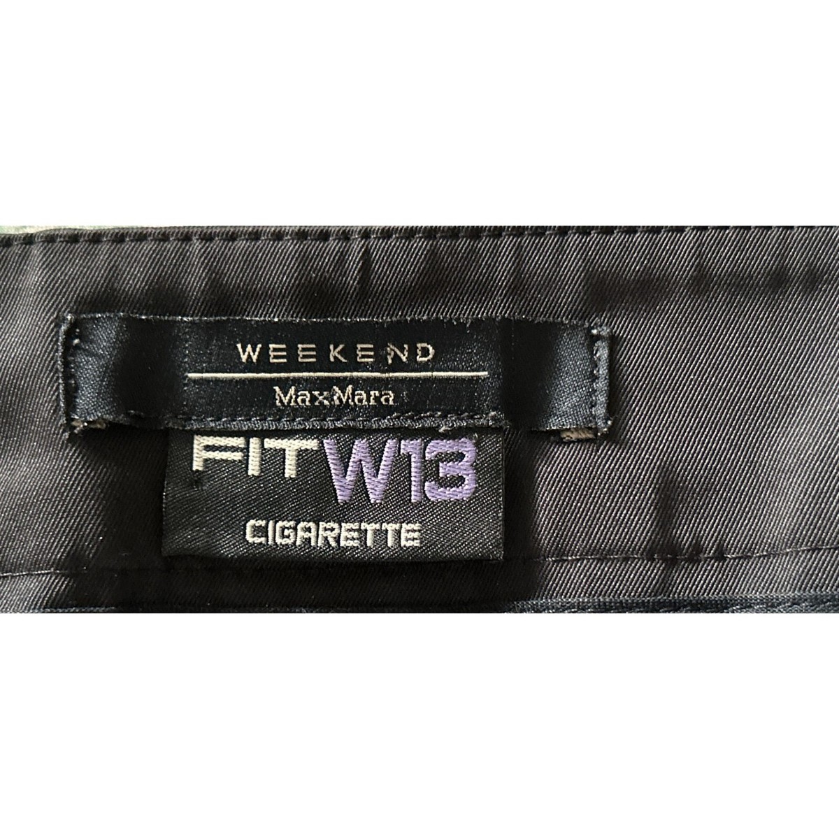 WEEKEND MaxMara FIT W13 CIGARETTE Black Pants Strait Cut Trousers Size Large