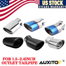 Auto Car Stainless Steel Rear Exhaust Pipe Tail Muffler Tip Round Accessories