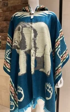 Handmade ALPACA PONCHO, Bear, Very Soft, UNISEX HOODED, Exclusively Handcrafted