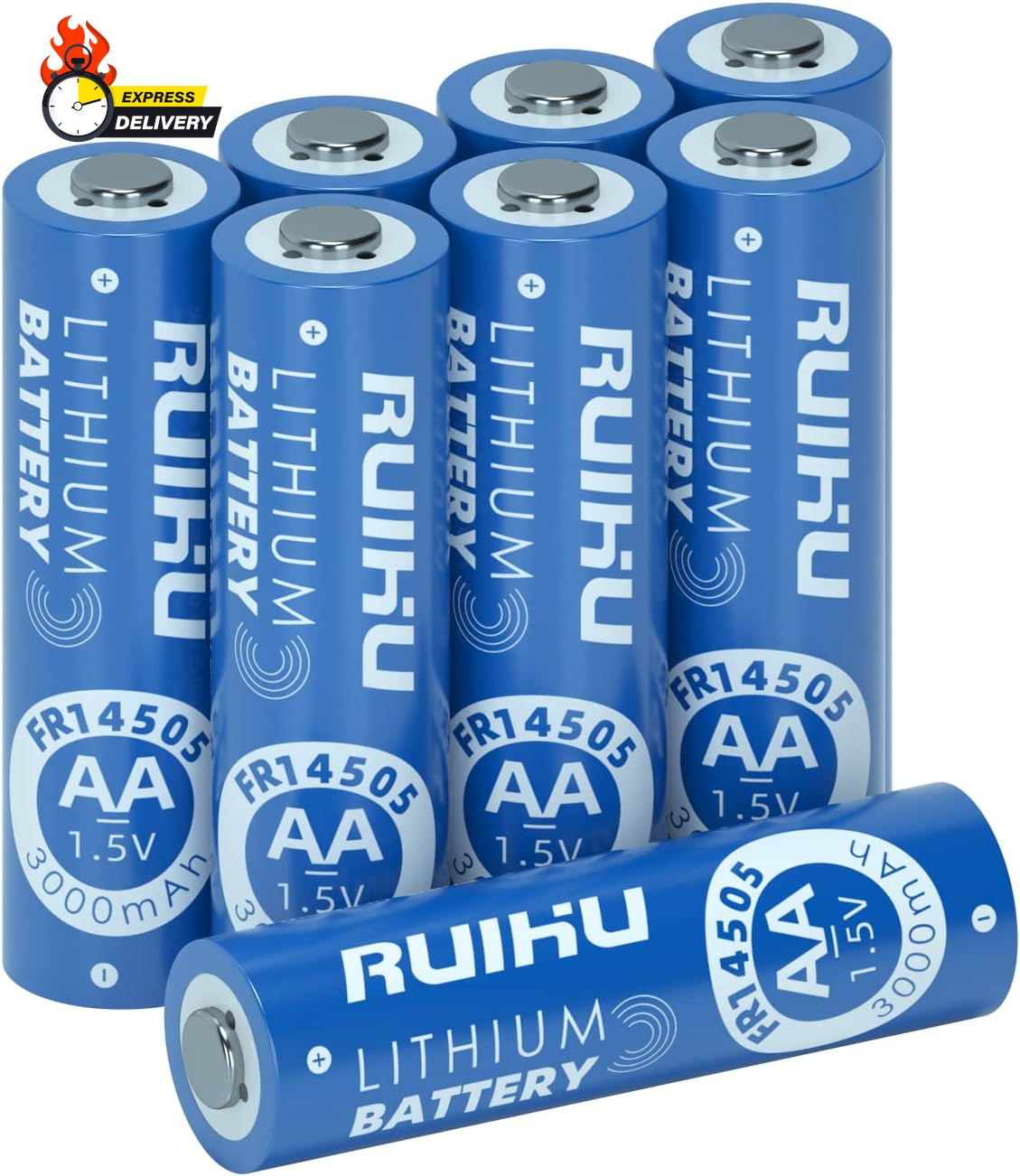 AA Batteries 8 Pack Lithium Iron Double a Batteries 1.5V 3000Mah Longer Lasting-image