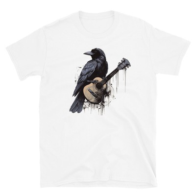 Grackle On a Guitar T-shirt Hard Rock Music Artistic Heavy Metal