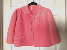 Vintage Pink Nylon quilted Bed Jacket Sz. Medium