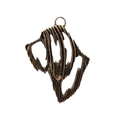 Bearded Collie Necklace, Head pendant - recycled .925 Sterling Silver