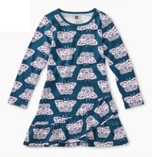 NEW Tea Collection Girls Ruffle Hem Dress Chinois Butterfly, size 5T