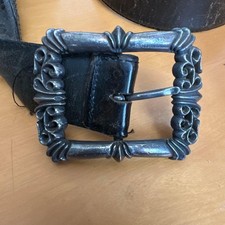 Chrome Hearts Belt Black Leather Size 34 Square Buckle