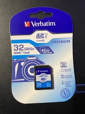 Verbatim Memory Card 32GB Premium SDHC Memory Card UHS-I V10 U1 Class 10