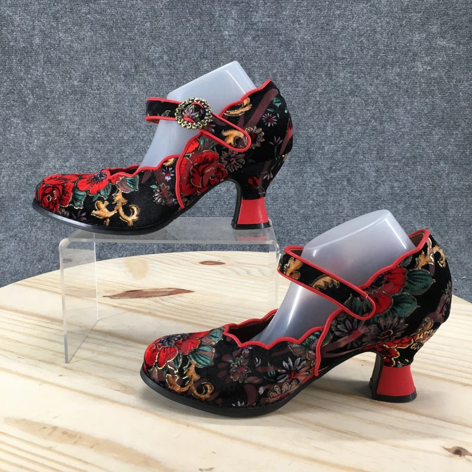 L'Artiste by Spring Step Shoes Women 37 Adodora-Prit Mary Jane Red Floral Casual - Image 2 of 4