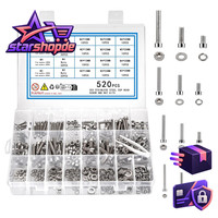 Schrauben Set 520 StüCk M3-M6 Zylinderschrauben Edelstahl Mit Muttern