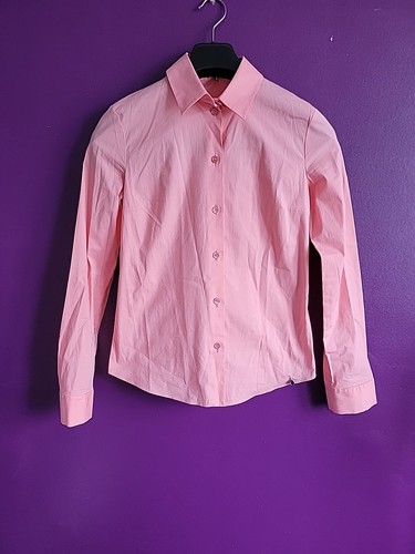 Camisa Jil Sander Azul Marino Damas Talla 34 Melocotón Abotonada Hecha en Italia - Imagen 2 de 12