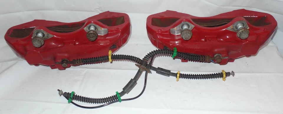 2010-2013 RANGE ROVER SPORT OEM SET LEFT  / RIGHT FRONT BREMBO BRAKE CALIPER RED - Image 2 of 4