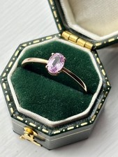 Solid 10ct Rose Gold And Kunzite Ring Size Q Full Hallmarks