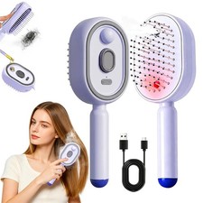2026 New Electric Spray Air Cushion Massage Comb,3 in 1 Self-Clean Detangling Br