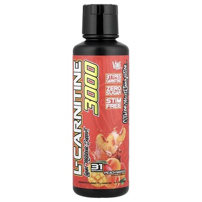 L-Carnitine 3000, Peach Mango, 16 fl oz (473 ml)