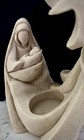 Vintage Modern Nativity Candle Holder Faux Sandstone Holy Family Tea Light 9" — photo 5