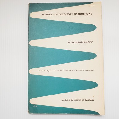 Elements Of The Theory Of Functions Book Konrad Knopp Dover Mathematics  Vintage