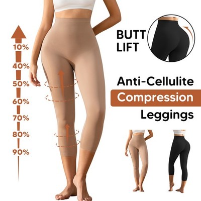 Women Slimming Anti Cellulite Compression Leggings Leg Shaper High Waist Capris 