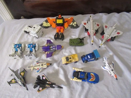 LOT OF 15 TRANSFORMERS G1 GENERATION 1 FIGURES VEHICLES JETS