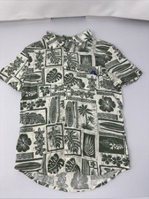 Tommy Bahama Boys Hawaiian Aloha Button Down Shirt   Size 5 Coast Island Stamp