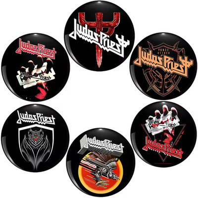 Judas Priest Anstecker Pins Buttons 6er Set, ca. 42 mm Durchmesser, neu