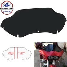 Black 9.5" Wave Windshield Windscreen For 1998-2013 Harley Road Glide FLTR FLTRX