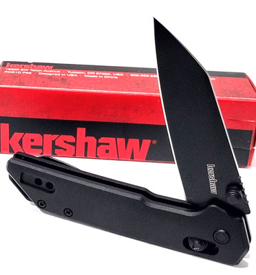 KERSHAW Mini Black 7'' Iridium DuraLock D2 Tool Folding Pocket Knife KS2051RBLK