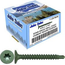 10x1-1/4 Drill Point Torx/Star Head Screw for Fastening Cement Backer/Board/T...