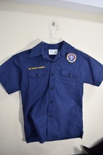 Cub Scout BOYS L Official Blue Uniform Shirt BSA Tiger Bear Wolf