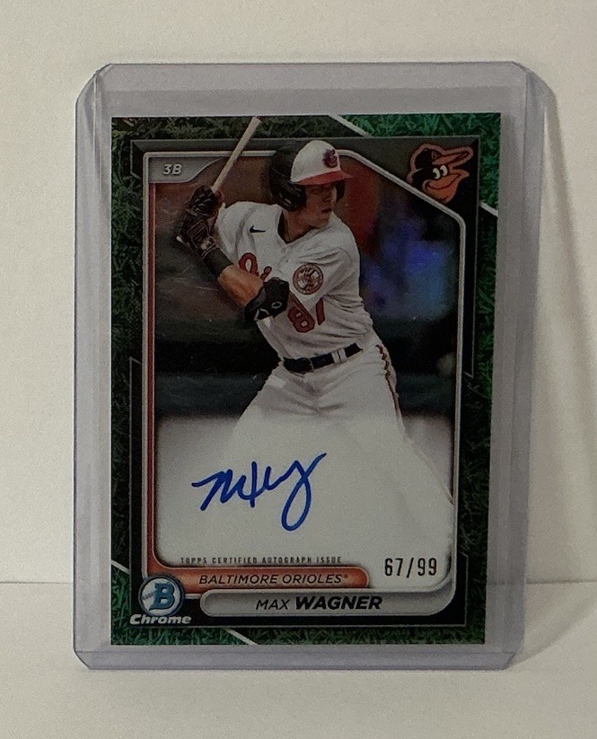 2024 Bowman Chrome Prospect Auto Green Refractor /99 Max Wagner #CPA-MW Auto