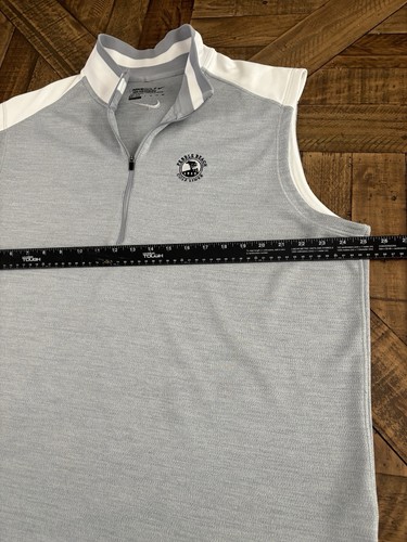 Nike Golf Vest Mens 2XL Gray Pebble Beach Golf Links 1/4 Zip Pullover EUC 189 - Picture 6 of 8