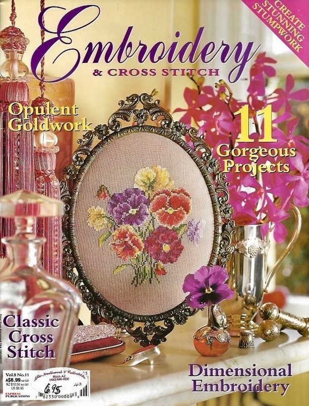 REDUCED AGAIN!  Embroidery & Cross Stitch Vol.8 No.11 - 2002 - from Australia