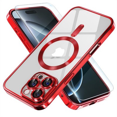 For iPhone 17 Pro 16 Pro Max  Shockproof Clear Mag Safe Case Screen Protector