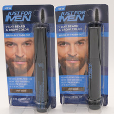 Just For Men Light Brown 1-Day Beard  Brow Color Brush-In/Wash-Out 2 Pack 0.3oz