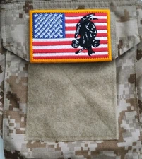 NSWDG DevGru Red Squadron Old Generation Troop RWB Small Flag Emblem.