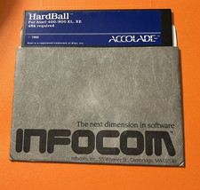 VINTAGE 1986 ATARI 400 800 HARDBALL VIDEO GAME FLOPPY DISK Tested Works Great