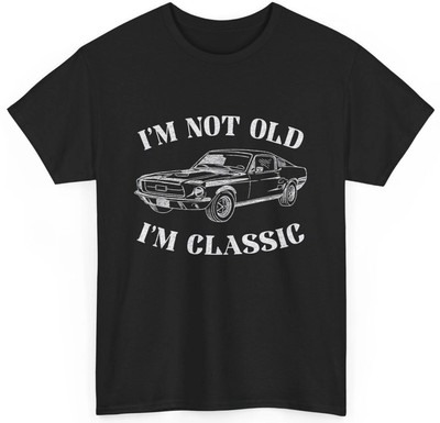 Gildan Tee Funny Old Man Guy Humor Saying Classic Car Graphic T-Shirt