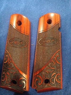 Kimber 1911 Full size ETCHING Fancy Rosewood