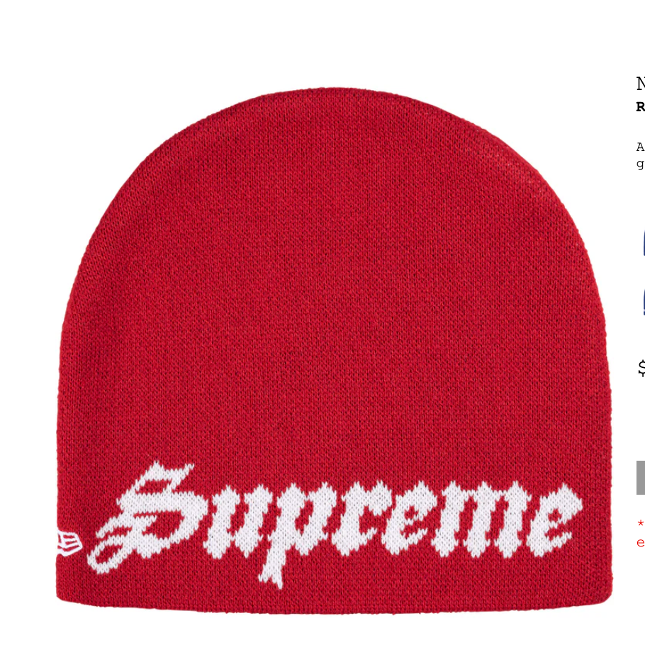 SUPREME SS26 NEW ERA GHOSTFACE BEANIE BLACK RED BLUE | eBay