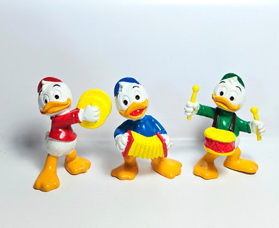Disney Ducktales Huey Dewey Louie W/ Instrument PVC Figures Bullyland